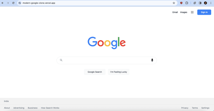 Google Search Clone project image